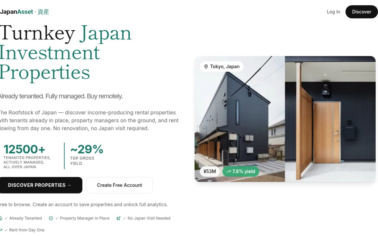 Japan Asset landing page