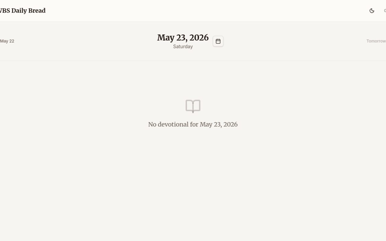 WBS Daily Bread landing page